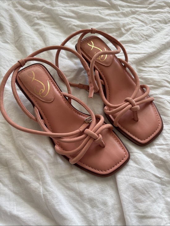 Sam Edelman Shoes - NWOT Sam Elderman Strappy Coral Pink Kitten Heels / Sandals Size 7.5